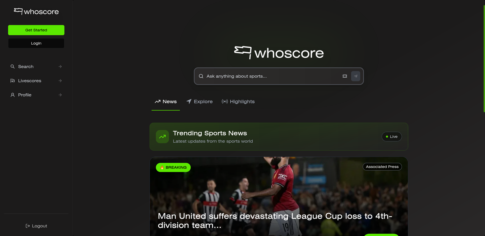Whoscore (Frontend)